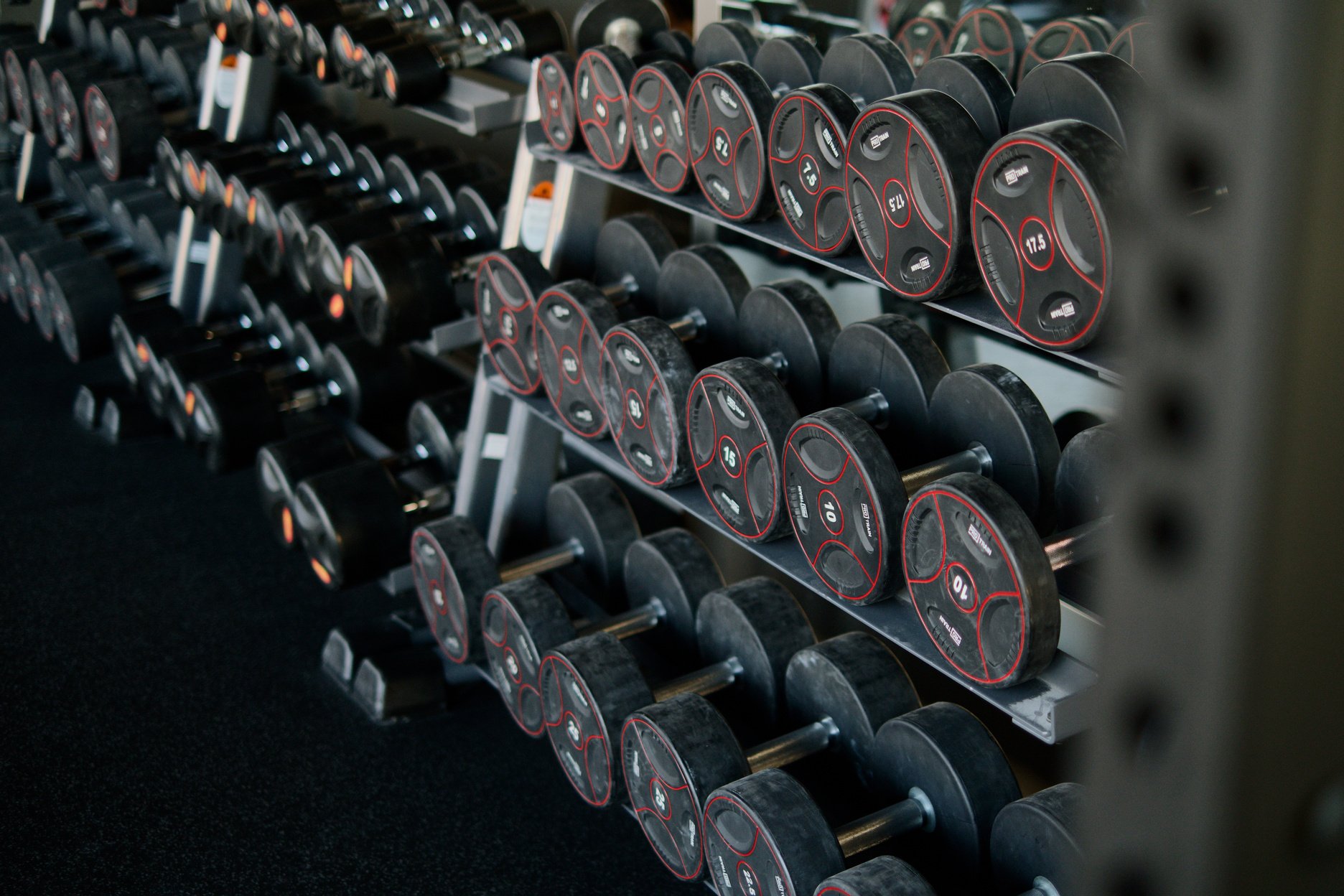 Black and Red Dumbbells